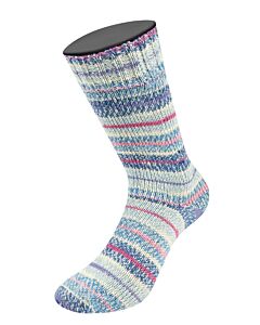Lana Grossa Meilenweit Cashmere Mezzo kleur 4203 (wit/grijs/beige/blauw) sokkenwol