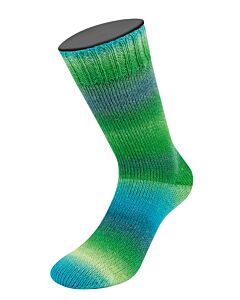 Lana Grossa Meilenweit Color Mix Sparks kl.7612 (blauw/groen, met glitter)