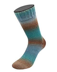 Lana Grossa Meilenweit Color Mix Sparks kl.7615 (blauw/bruin/groenblauw, met glitter)