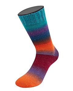 Lana Grossa Meilenweit Color Mix Sparks kl.7615 (blauw/bruin/groenblauw, met glitter)