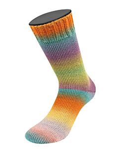 Lana Grossa Meilenweit Color Mix Sparks kl.7615 (blauw/bruin/groenblauw, met glitter)