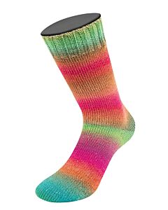 Lana Grossa Meilenweit Color Mix Sparks kl.7615 (blauw/bruin/groenblauw, met glitter)