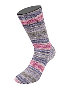 Lana Grossa Meilenweit 100 Cotone Vegano Mango kleur 4458 (lichtgrijs/roze/paars/bruin/oranje)