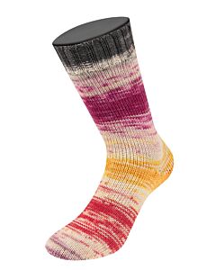 Lana Grossa Meilenweit Merino Dusk Hand-Dyed kleur 6211 (crème/grijs/paars/roze/geel)