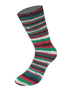 Lana Grossa Meilenweit Christmas kl.6799 4-draads sokkenwol is speciaal voor de feestdagen uitgebracht.