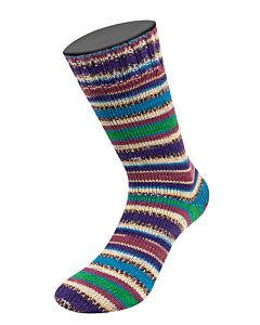 Lana Grossa Meilenweit Merino Extrafine Coccole kl.3804 (wit/roze/fuchsia/groen/geel/oker/paars/bruin)