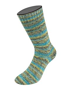 Lana Grossa Meilenweit Merino Mountain kleur 7601 wit/zwart/groen/blauw/roze