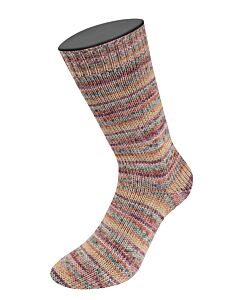 Lana Grossa Meilenweit Merino Mountain kleur 7605 crème/bruin/geel/paars/roze
