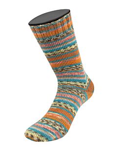 Lana Grossa Meilenweit Piccata kleur 4804 (crème/oranje/blauw/rood/bruin)