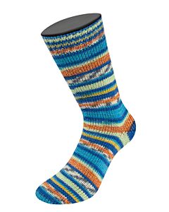 Lana Grossa Meilenweit Piccata kleur 4808 (crème/blauw/rood/geel/paars)