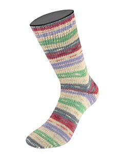 Lana Grossa Meilenweit Seta Lampone kl.3441 is een 4-draadse sokkenwol in 100gram bolletjes. Met 1 bol brei je een paar sokken tot maat 45.