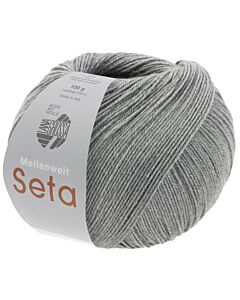 Lana Grossa Meilenweit seta kl.14 (grijs) is een 4-draadse sokkenwol