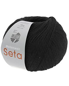 Lana Grossa Meilenweit seta kl.16 (zwart) is een 4-draadse sokkenwol