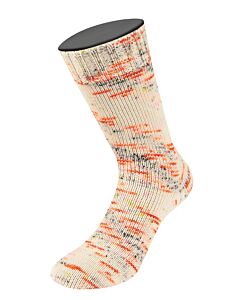 Lana Grossa Meilenweit Merino Spray Hand-Dyed kleur 5105 (crème/oranje)