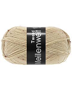 Lana Grossa Meilenweit tweed kl.178 (beige met bruine tweed) 