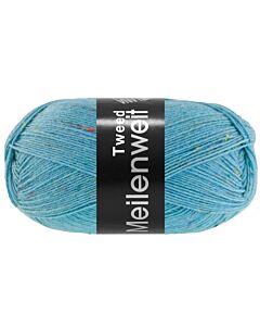 Lana Grossa Meilenweit tweed kl.177 (blauw met bruine tweed)