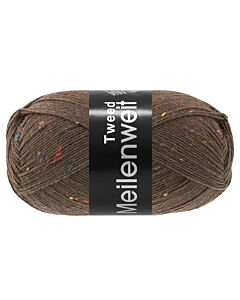 Lana Grossa Meilenweit tweed kl.184 bruin tweed een prachtige 4 draadse sokkenwol