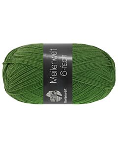 Lana Grossa Meilenweit Uni kl.9860 groen 6-draads sokkenwol 150gr.