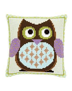 meneertje uil kruisteek kussen om te borduren