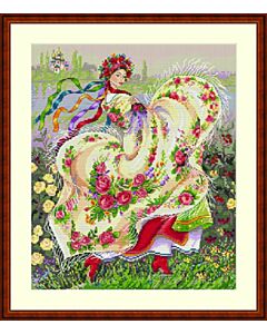 Merejka borduurpakket Feestelijke Sjaal  k015 met telpatroon 