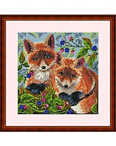 Borduurpakket met telpatroon vossen Merejka k044