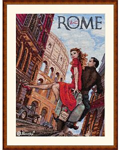 Merejka borduurpakket Visit Rome k180 met telpatroon