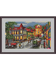 Merejka borduurpakket de oude stad k059 met telpatroon 