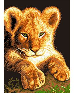 Voorbedrukt Aida A Lion Cub - Matryonin Posad zonder borduurgaren