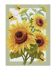 Voorbedrukte aida stof zonnenbloemen van Matryonin Posad zonder borduurgaren