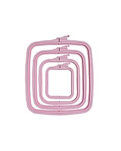1 nurge rechthoekige borduurring 19,5x22cm roze