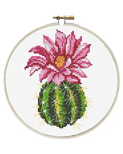 Voorbedrukt borduurpakket pink Cactus Needleart World 240.062