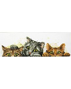Voorbedrukt borduurpakket kittens op aida Needleart World 250.003