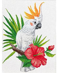 Voorbedrukt borduurpakket kaketoe op aida Needleart World 440.099