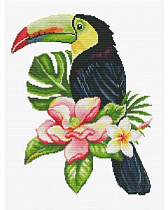 Voorbedrukt borduurpakket toekan op aida Needleart World 440.100