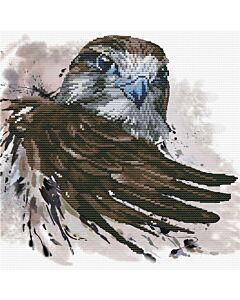 Voorbedrukt borduurpakket valk op aida Needleart World 450.040