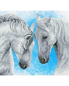 Voorbedrukt borduurpakket horse prayer op aida Needleart World 450.042