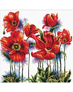 Voorbedrukt borduurpakket  Poppies - Needleart World op aida 640.069