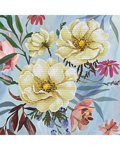 Voorbedrukt borduurpakket wilde roos pakket op aida Needleart World 650.034
