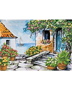 Voorbedrukt borduurpakket seaside paradise op aida Needleart World 650.039