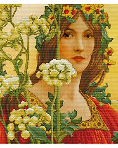 Voorbedrukt borduurpakket our lady of cow parsley op aida Needleart World 650.041