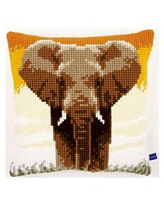 Vervaco voorbedrukt kruissteekkussen olifant op de savanne 1 pn-0150146