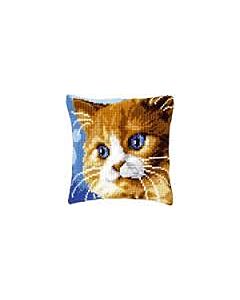 Borduurpakket kruissteekkussen bruine poes van vervaco pn 0149441