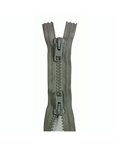 Opti profielrits wordt ook wel sportrits of bloktandrits genoemd. Deze dubbel deelbare profielrits met een rechthoekige gekleurde trekker heeft een blokvertanding van 6mm en is 55 cm lang in de kleur 886 bruin.