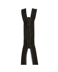 Opti profielrits wordt ook wel sportrits of bloktandrits genoemd. Deze dubbel deelbare profielrits met een rechthoekige gekleurde trekker heeft een blokvertanding van 6mm en is 80 cm lang in de kleur 000 zwart.