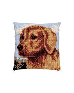Kruissteek kussen  Golden Retriever van pako om borduren