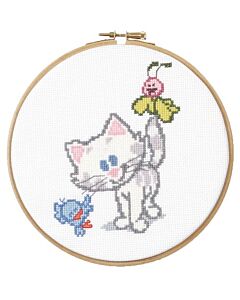 Pako borduurpakket Woezel en Pip buurpoes met vogeltje en vlinder 271.051