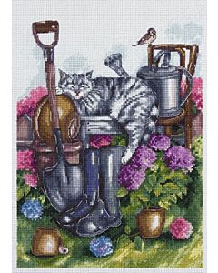 Borduurpakket gardener - tuinman met telpatroon PANNA 1951-j