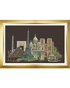 Borduurpakket  Parijs van Thea Gouverneur aida zwart