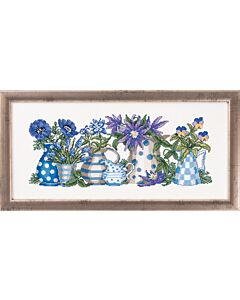Permin borduurpakket blauwe bloemen 12-5187 borduren