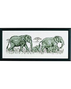 Permin borduurpakket olifanten met linnen 12-8324